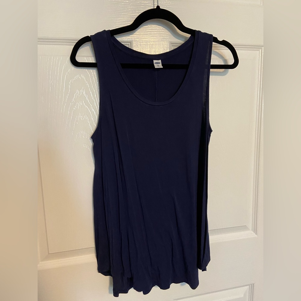 Old Navy Luxe Sz Medium Swing Tank - Navy Blue